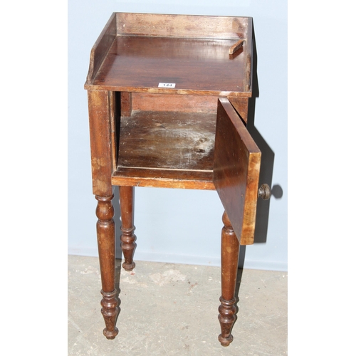 144 - Antique mahogany bedside pot cupboard