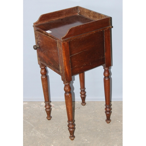 144 - Antique mahogany bedside pot cupboard