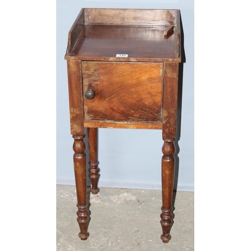 144 - Antique mahogany bedside pot cupboard