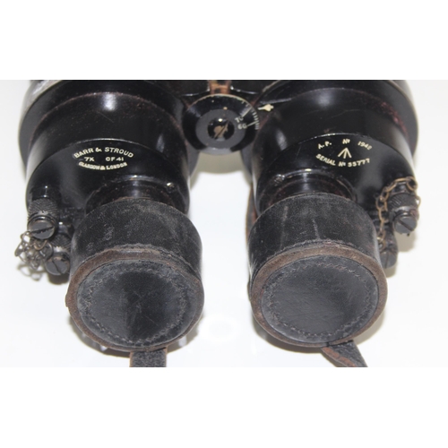 1416 - A pair of Barr & Stroud 7 x CF41 military binoculars in case, the binoculars dated 1948