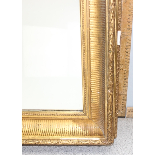 470 - A large antique gilt framed mirror, approx 87cm x 66cm