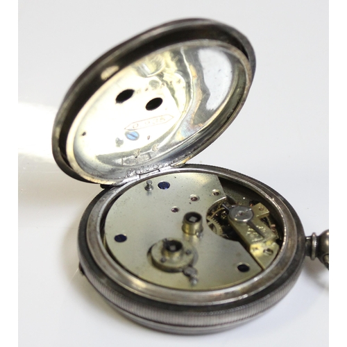 1318 - A 935 silver cased full hunter pocket watch by Kendal & Dent of London & a small silver cased fob wa... 