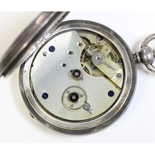 1318 - A 935 silver cased full hunter pocket watch by Kendal & Dent of London & a small silver cased fob wa... 