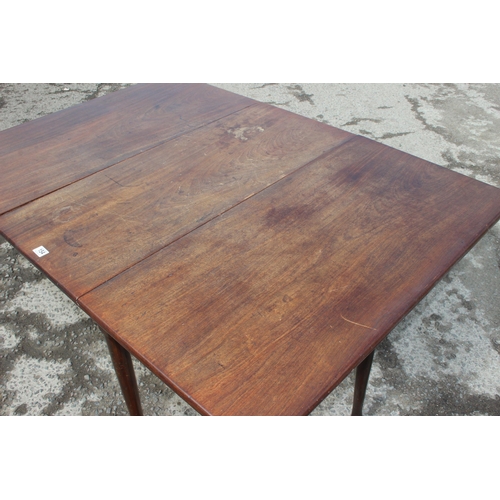 154 - A 19th century mahogany dropleaf table standing on pad feet, approx 150cm x 105cm when leaves raised