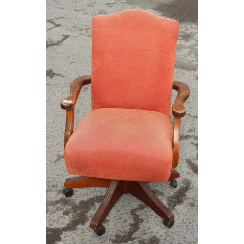 155 - A Ducal Furniture desk chair with upholstered seat