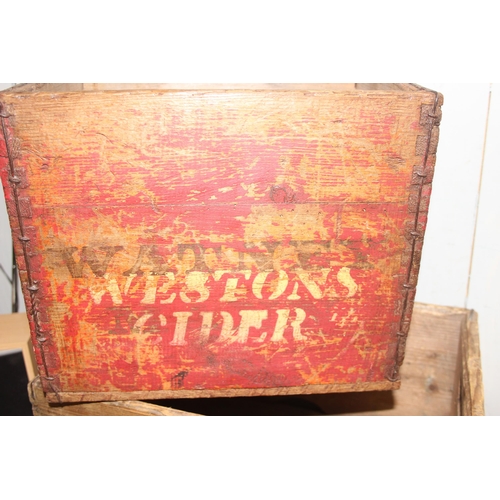 295 - 3 vintage wooden brewery advertising crates, Drambuie, Whitbred & Watney's