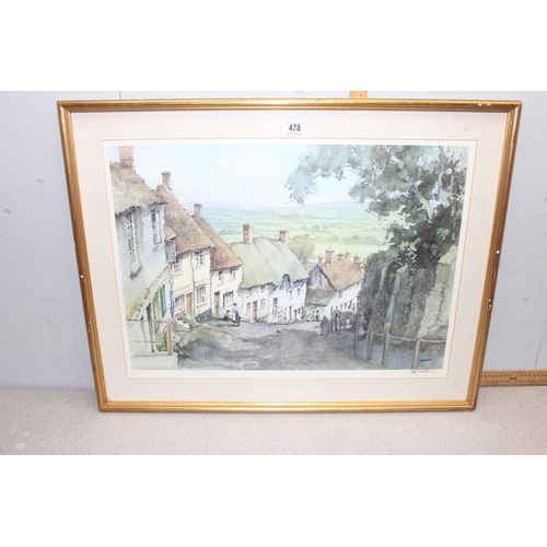 478 - Eric Sturgeon (1920-2001), signed print of Golden Hill, Shaftsbury, Dorset & another signed print by... 