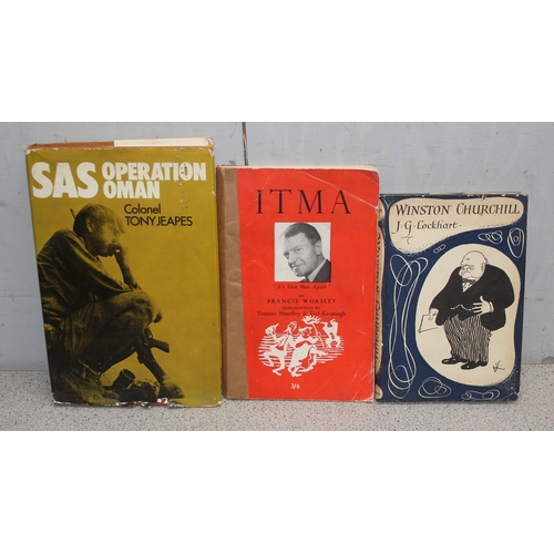 576 - Qty of war related books to include a Raid spotters notebook, Secret water by Arthur Ransome and a q... 