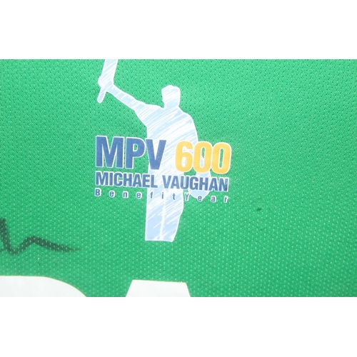 775 - Michael Vaughan, signed MPV 600 long sleeved cricket shirt in frame