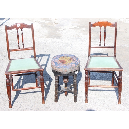 89 - A pair of antique bedroom chairs