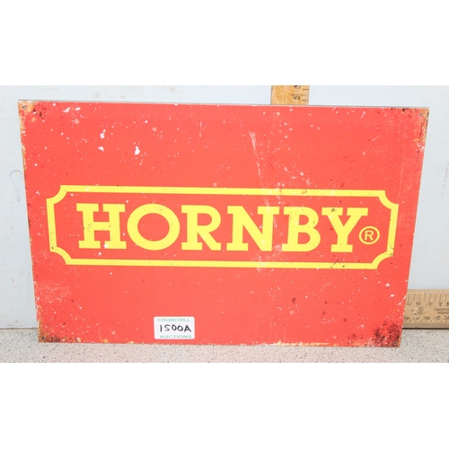 1500A - A vintage style Hornby advertising sign approx 35cm x 24cm