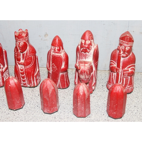 1536 - A vintage chess set modelled as the Lewis (Uig) Chessmen, a 12th century chess set found on the Isle... 