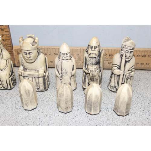 1536 - A vintage chess set modelled as the Lewis (Uig) Chessmen, a 12th century chess set found on the Isle... 