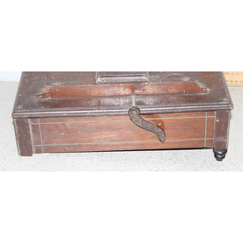 292 - An unusual wooden cased item manufactured for J. Peake of 23 Piccadilly & 4 Cheapside Hanley, possin... 