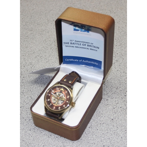 1304 - Boxed Bradford Exchange 75th anniversary of the Battle of Britain Spitfire watch with COA