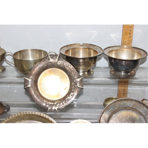 1014 - Collection of silver plated and other items to include trays, dishes and cutlery approx 2.9Kg