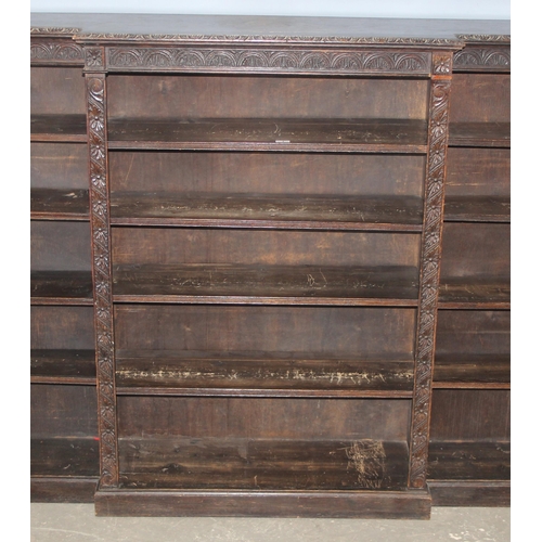 1 - An impressive late 19th century or early 20th century English antique Jacobean influence oak triple ... 