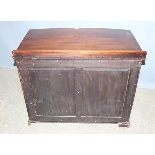 12 - An Edwardian mahogany hall cupboard or small sideboard formed as a single drawer over a cupboard bas... 