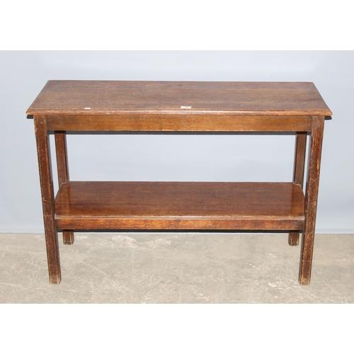 18 - An early 20th century oak hall table, approx 114cm x 43cm