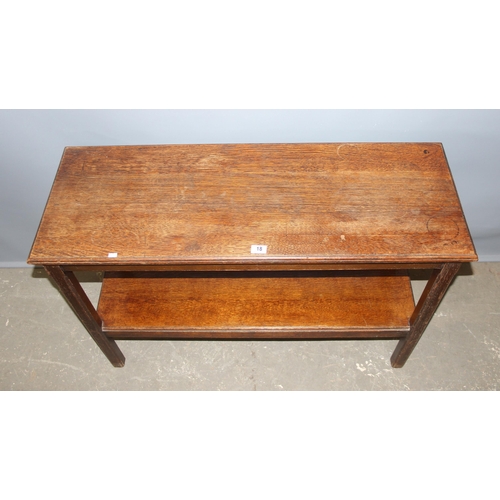 18 - An early 20th century oak hall table, approx 114cm x 43cm