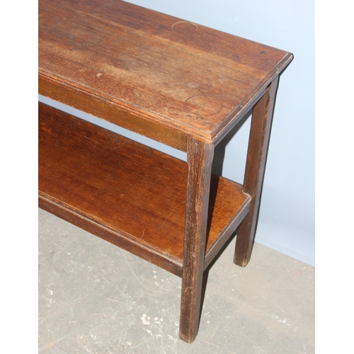 18 - An early 20th century oak hall table, approx 114cm x 43cm