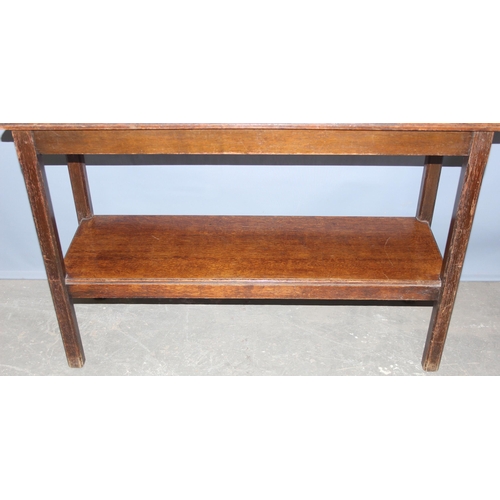 18 - An early 20th century oak hall table, approx 114cm x 43cm