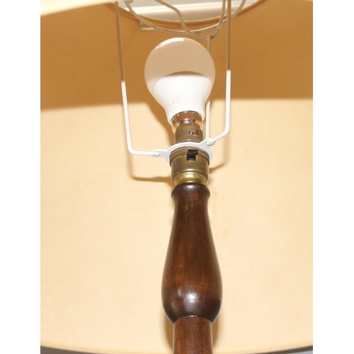 232 - 3 vintage wooden standard lamps with shades