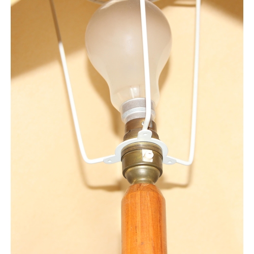 233 - 2 light wooden standard lamps with shades