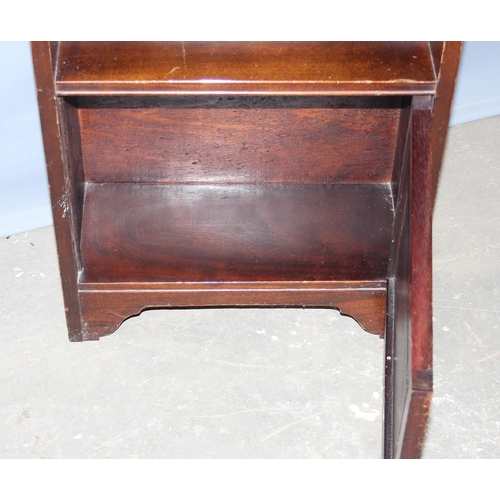 26 - A small vintage bookcase with cupboard and a small barleytwist side table (2)