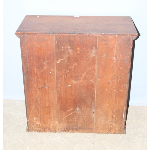 6 - An early 20th century oak hall cupboard with 2 shelves, approx 79cm tall x 77cm wide