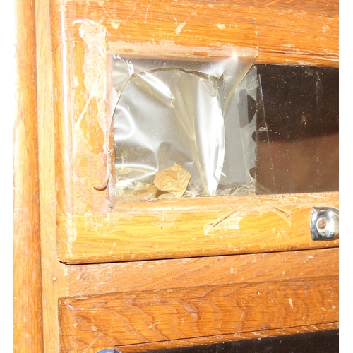 7 - A pair of early 20th Century haberdashery shop fitters display cabinet with plaque for 'J.C. King Lt... 