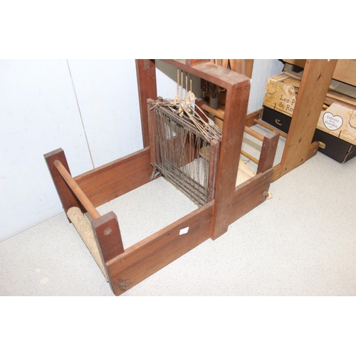 203 - Qty of threads, looms, wool spinner and other weaving related items etc