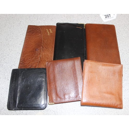 207 - Small leather suitcase plus contents to incl leather wallets/purses etc