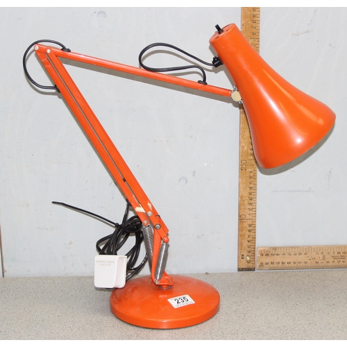 235 - A vintage orange Anglepoise Apex 90 desk lamp