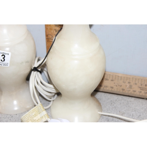 243 - Pair of alabaster lamp bases