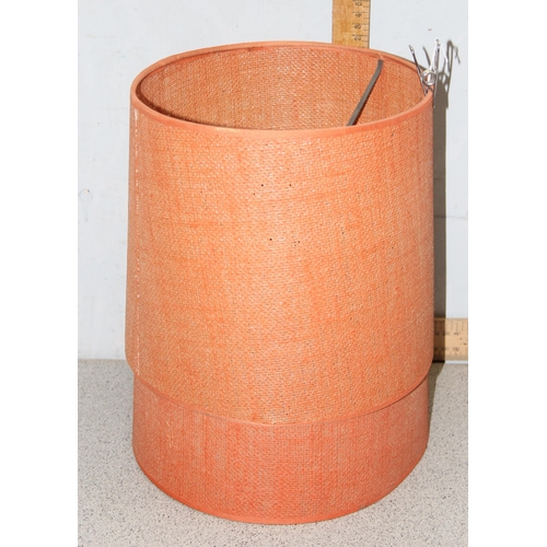 244 - Pair of retro orange woven lampshades