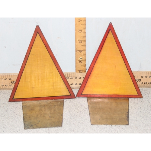 270 - A pair of Art Deco period triangular shaped wooden bookends