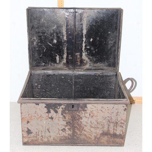 271 - An antique painted metal document box, approx 46cm wide