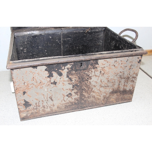 271 - An antique painted metal document box, approx 46cm wide