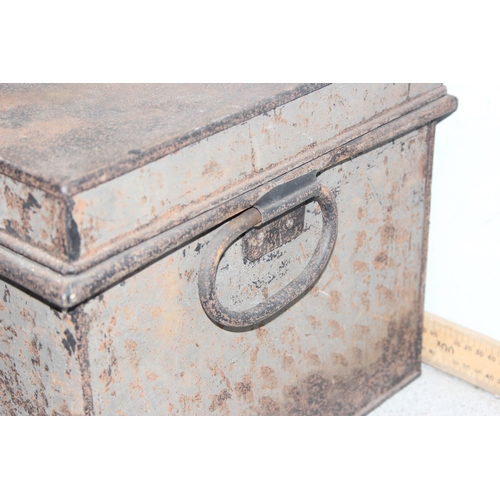 271 - An antique painted metal document box, approx 46cm wide