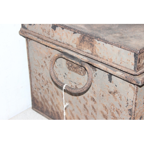 271 - An antique painted metal document box, approx 46cm wide