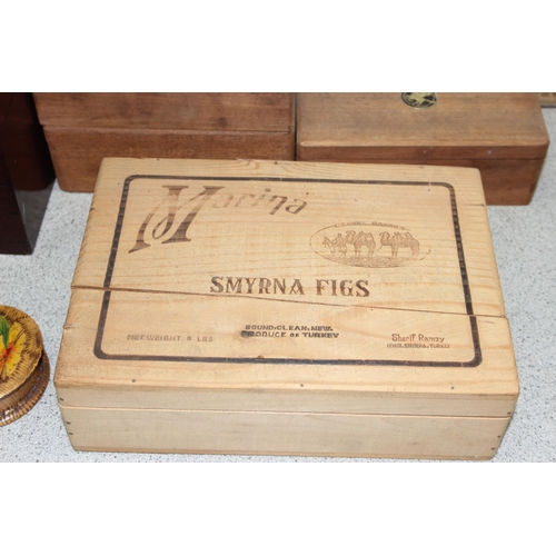 274 - Qty of small wooden boxes to incl cigar boxes