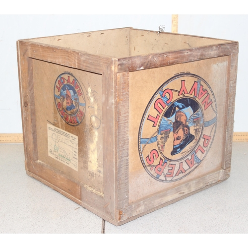 275 - 3 vintage mid-century Player's Navy Cut cigarettes wooden and cardboard advertising crates