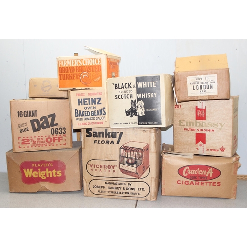 276 - Qty of assorted vintage advertising cardboard boxes