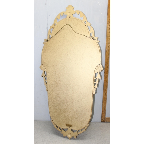 424 - A mid-century gilt metal Rococo style wall mirror by Peerart, approx 96cm x 46cm