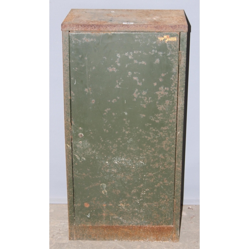 45 - A vintage green painted metal cabinet by Valor of Birmingham, approx 46cm wide by 91cm tall