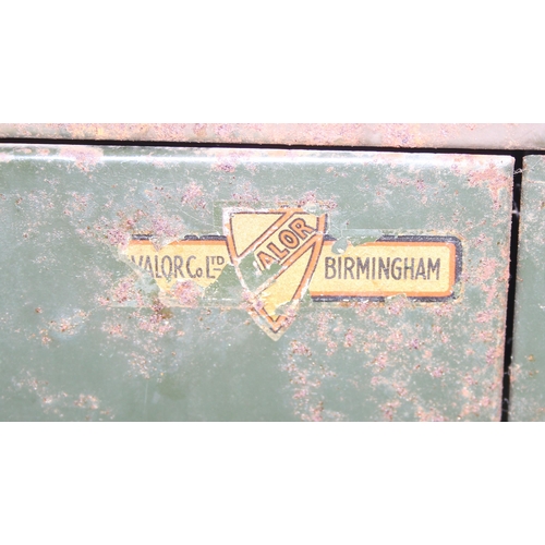 45 - A vintage green painted metal cabinet by Valor of Birmingham, approx 46cm wide by 91cm tall