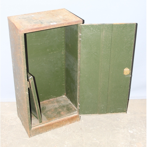 45 - A vintage green painted metal cabinet by Valor of Birmingham, approx 46cm wide by 91cm tall