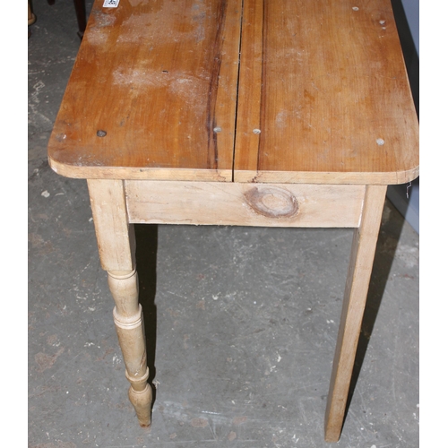 48 - A Victorian pine console table with later top and brass handles, approx 89cm wide