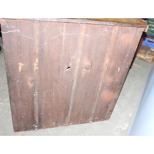 52 - An early 20th century mahogany chest of drawers with Art Nouveau handles, approx 101cm wide